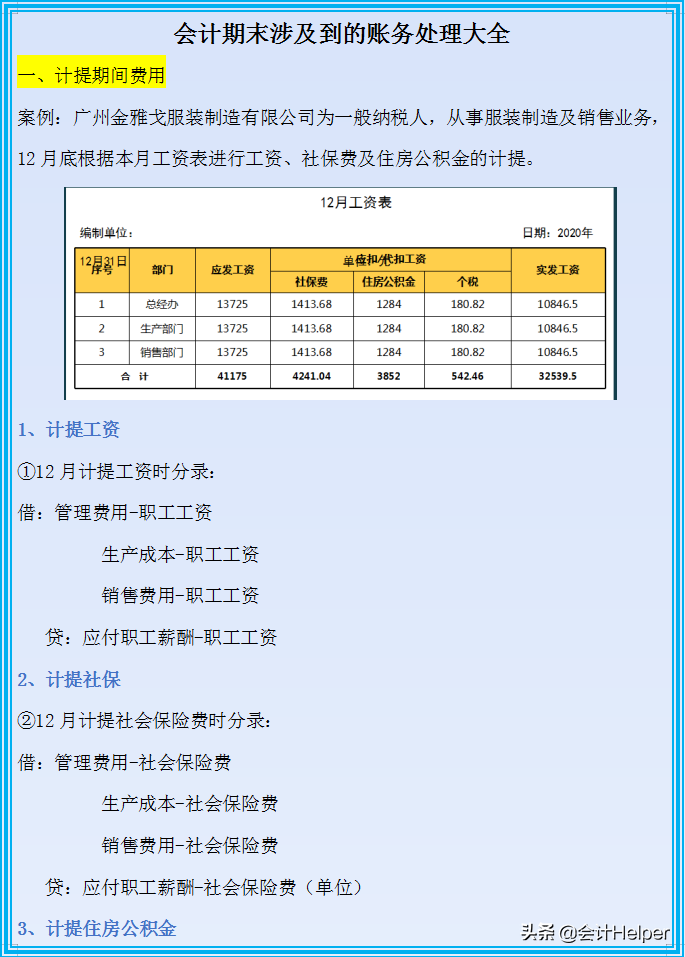 老会计是不会主动教你的，会计月末该这样做账！月末会计分录大全