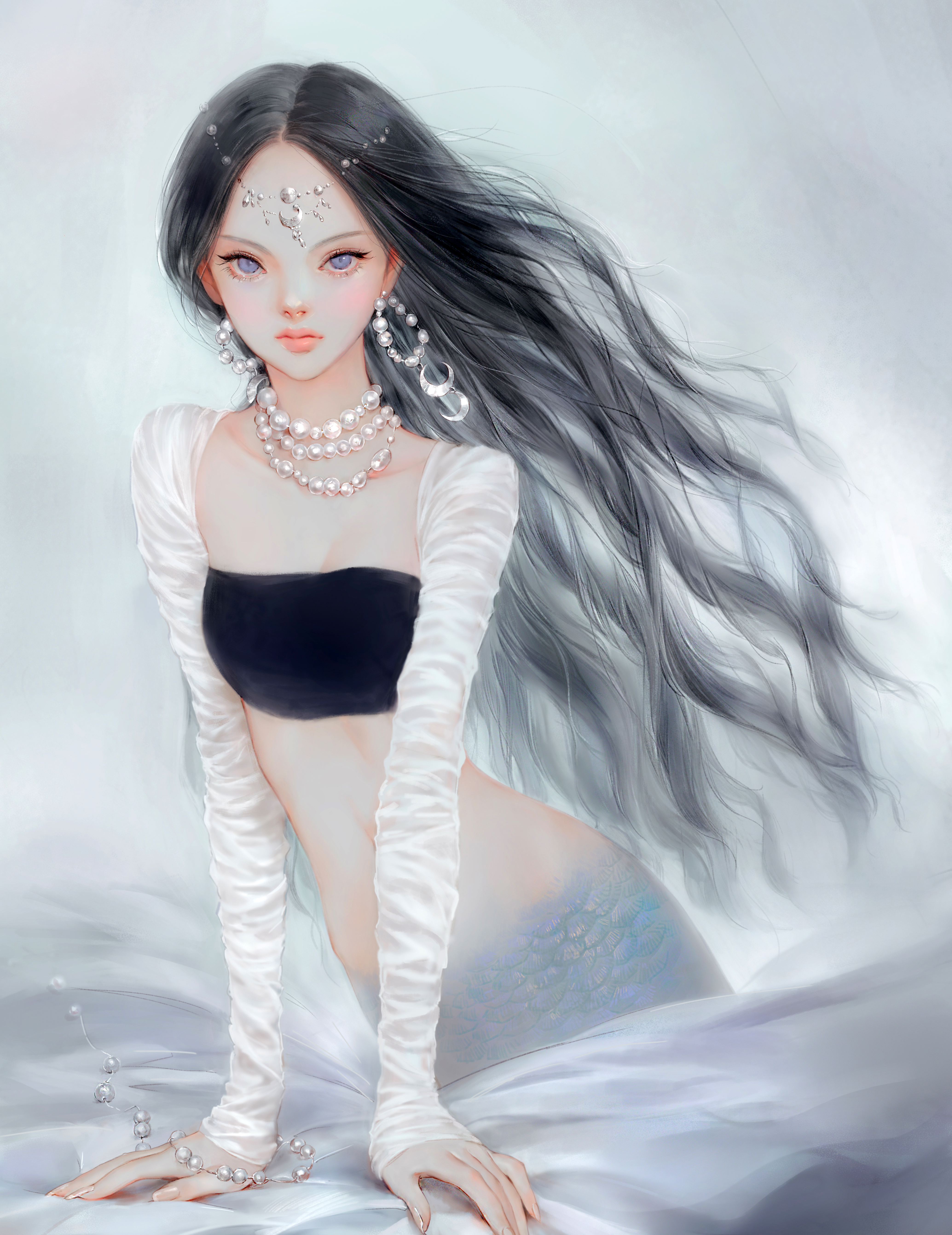 通透唯美的二次元美女，仙气扑面而来，充满梦幻华丽的马卡龙色彩