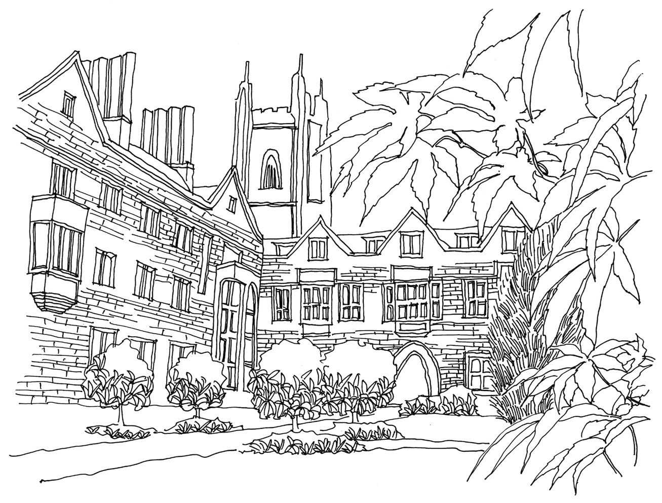  多伦多校园建筑怎么画？老师分步骤图解教你画，简单易学，收藏