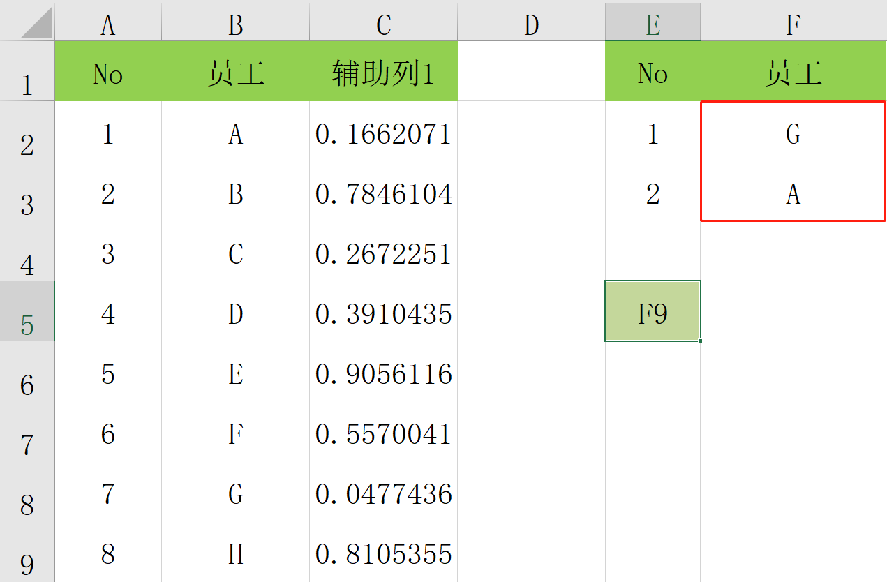 INDEX+MACTH函数搭配实例应用，员工随机抽选，F9一键刷新 - 正数办公