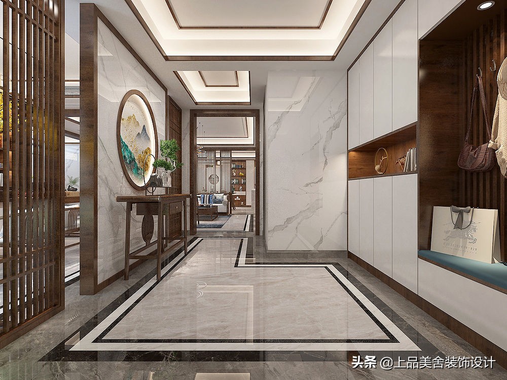 济南夫妇晒540㎡豪宅，将流行新中式融入轻奢调，进门就被惊艳到