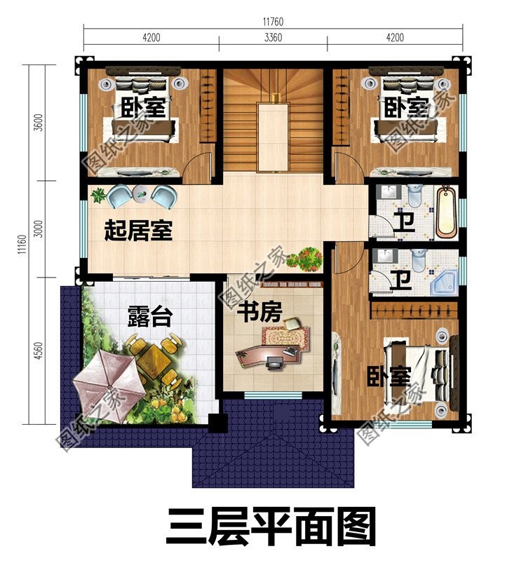 农村外墙三层效果图，随便拥有一栋，别人都不敢小瞧你