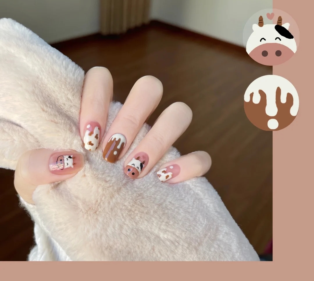 牛年美甲就是要"牛气哄哄"!小牛造型软萌可爱,还显手白