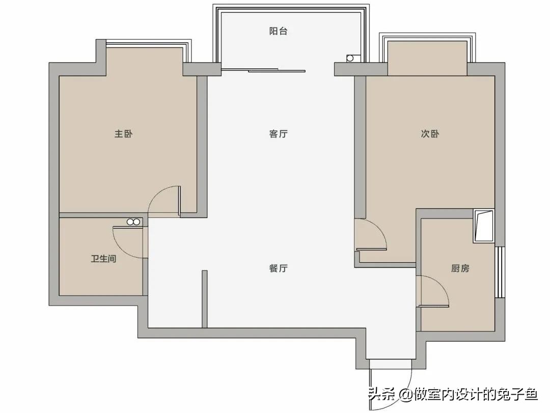 年轻夫妻的圆形居室装修设计，80㎡温馨浪漫新家