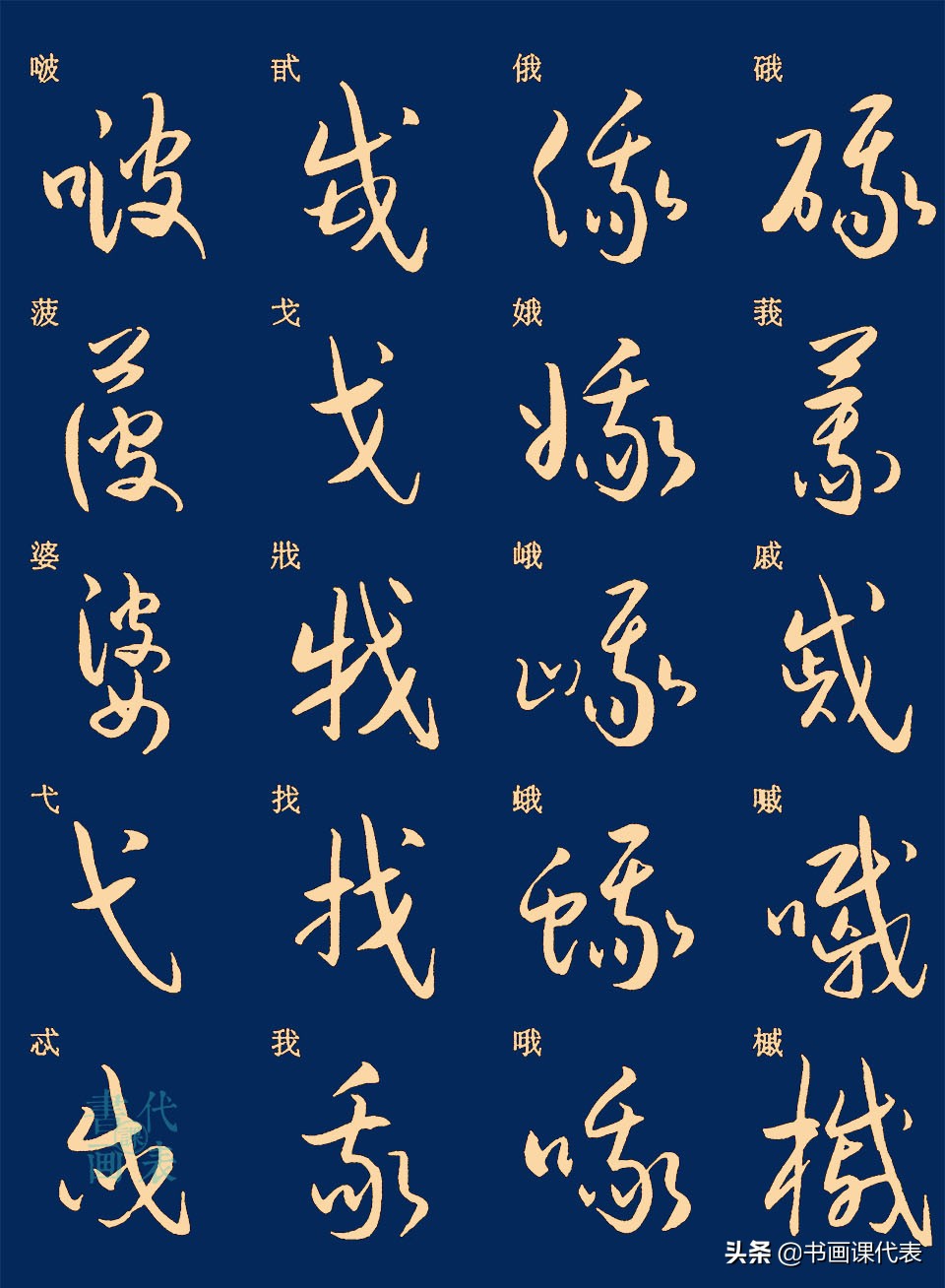 25篇常用汉字草书笔法字汇,楷书对照示意,书友:可抵临池三年