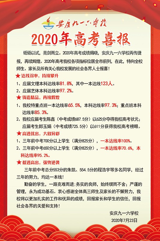 安庆各高中高考喜报一览！一中现场发糖！快来围观状元经验分享
