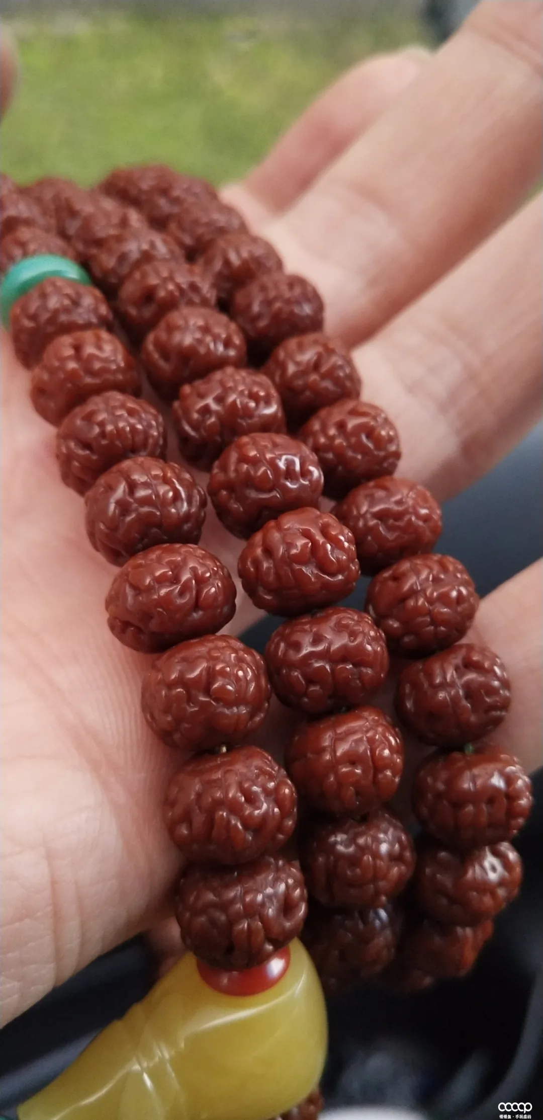 300块钱买的小金刚,盘了1年,包浆玉化(和田玉手串可以配黄金吗) 第2张