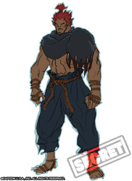 经典游戏《街头霸王V》原定设计概念，豪鬼背着一个神秘婴儿登场