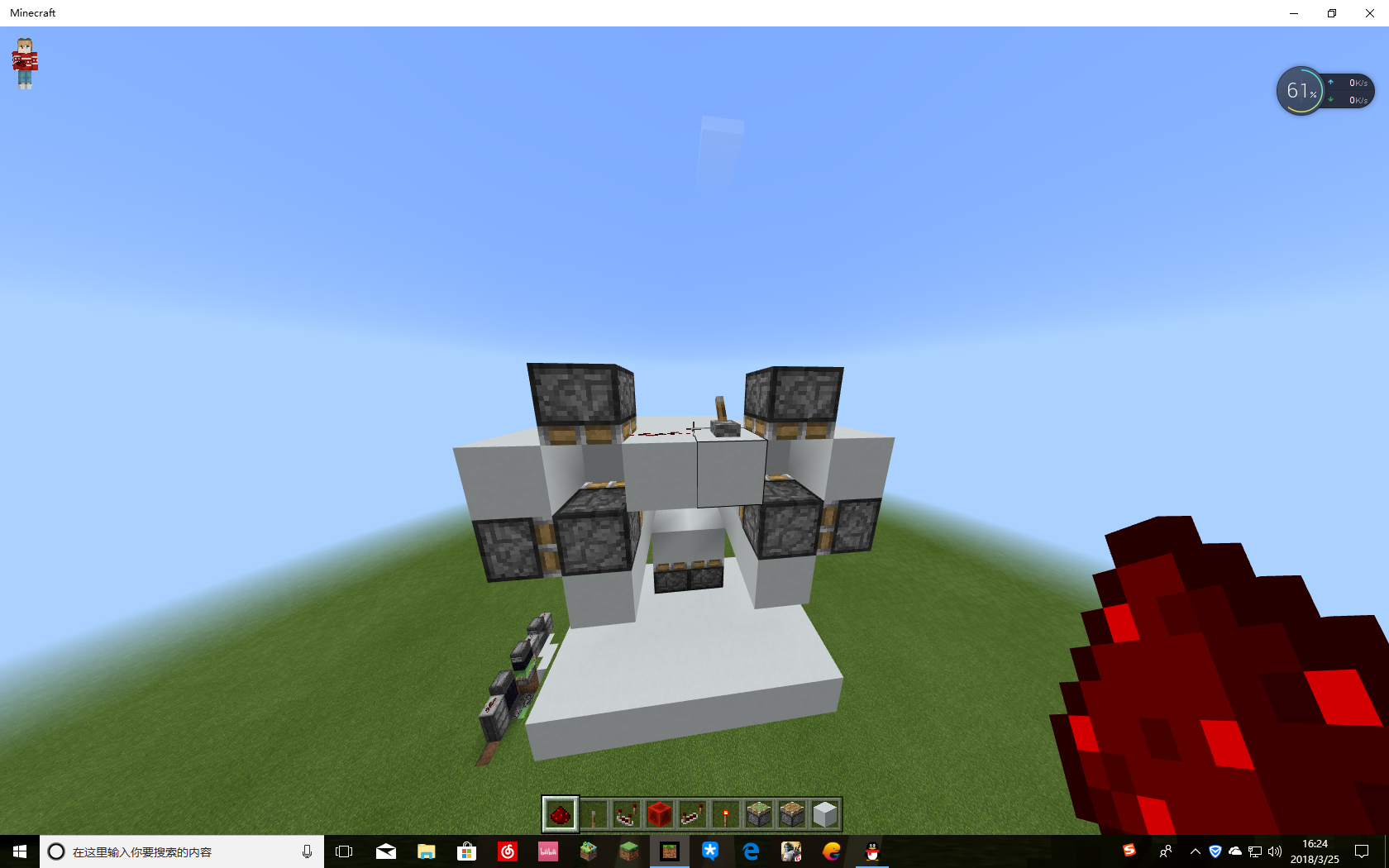 minecraft2×2无痕活塞门!（BE）