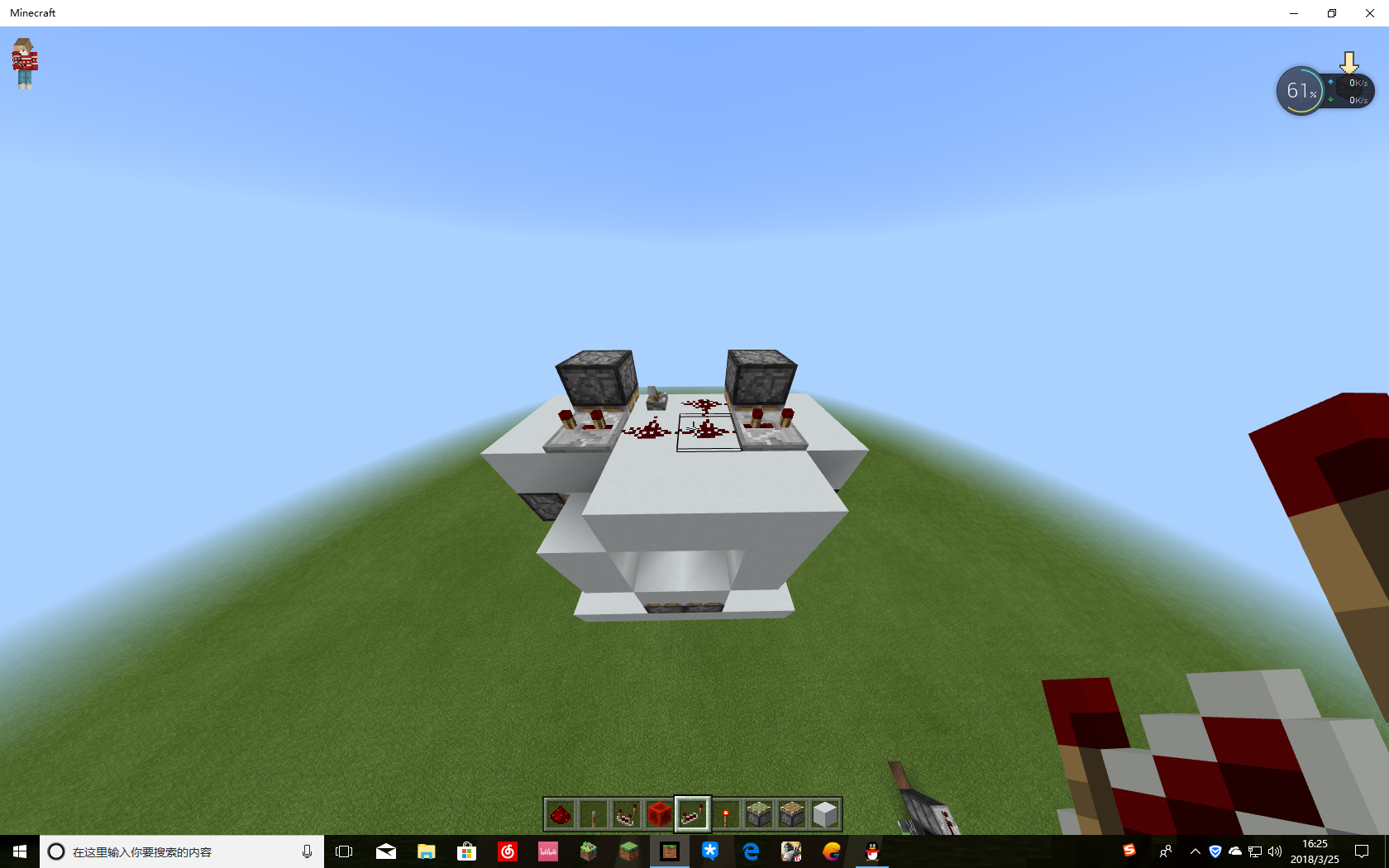 minecraft2×2无痕活塞门!（BE）
