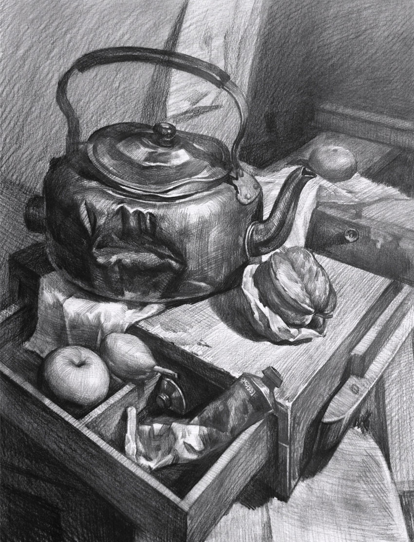 静物素描案例