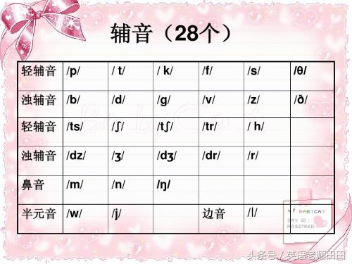 48个国际音标 28个辅音的发音口型及对比