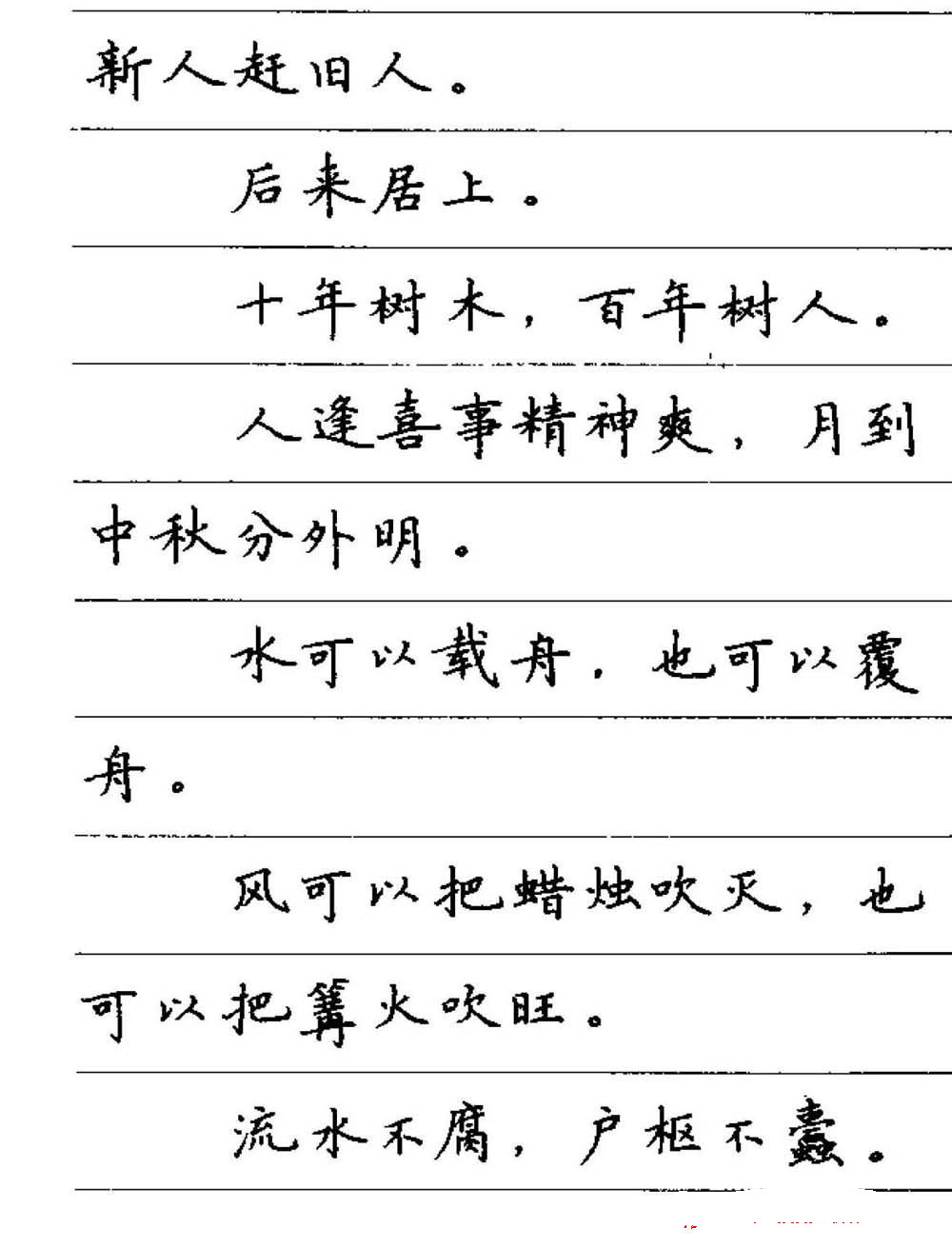 卢中南老师硬笔楷书《谚语名句》,书友:代表硬笔书法最高水平!