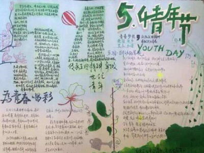 激情五月，青年节手抄报优秀作品展