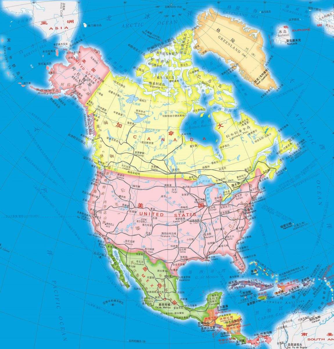 北美洲全称叫什么名字北美是指哪些国家