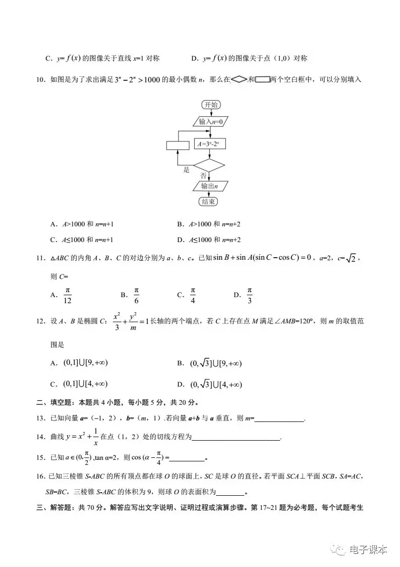 「高考真题」2017年高考真题——文数（全国Ⅰ卷）+Word