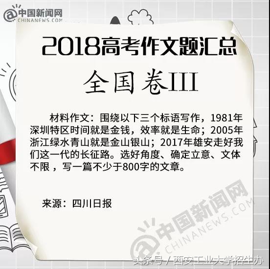 新鲜出炉！2018年全国各地高考作文题目（完整版）！看看哪个更扎心？