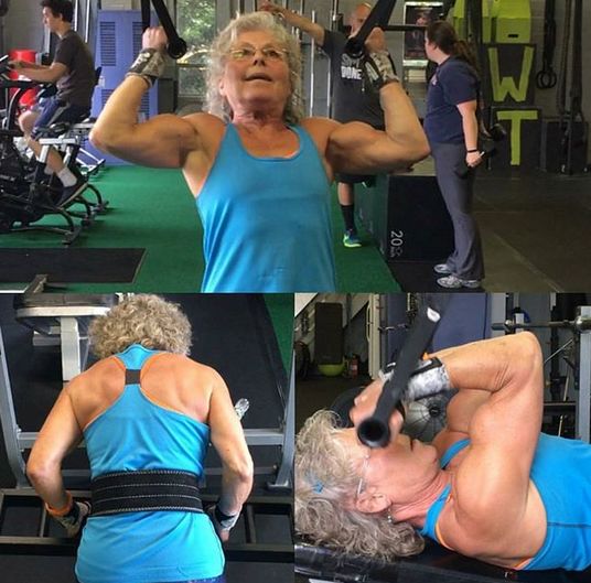 70歲奶奶硬拉270斤，平板支撐負重140斤，完爆年輕人！