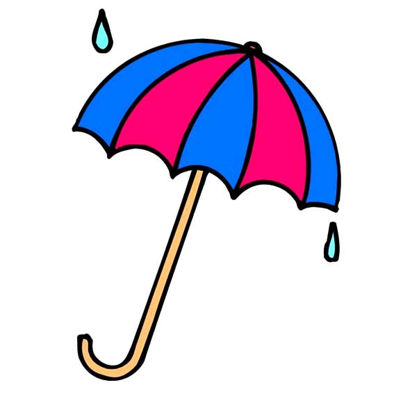 折叠伞怎么画(一组雨伞简笔画,小画家们可以试试哦~)