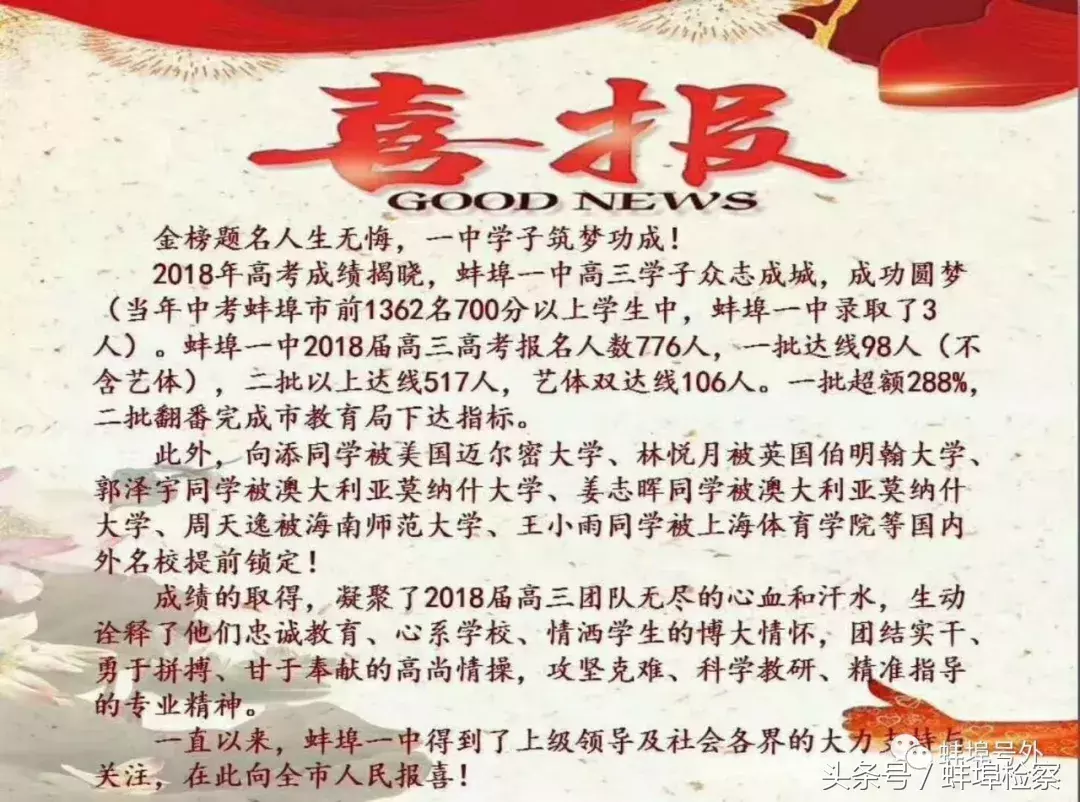 「关注」学霸来袭！蚌埠高考文理科头名揭晓！志愿怎么填，记住这几个电话！