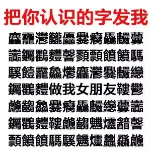 把你认识的字发给我，套路文字