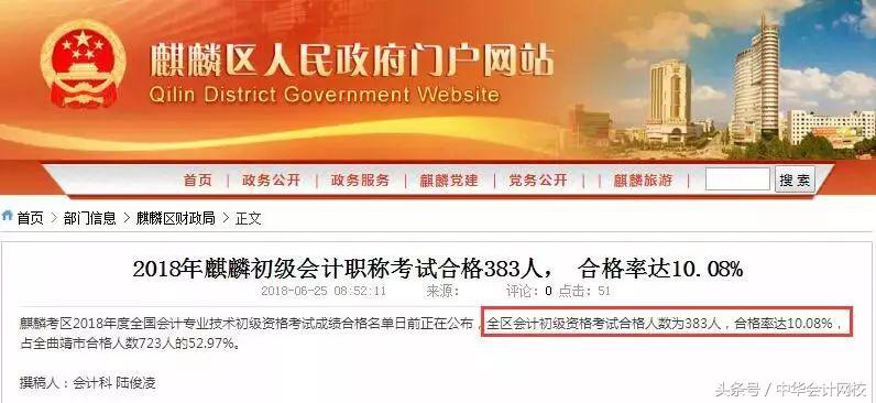 财政部公布初级考试通过率，给中级以强烈“暴击”！