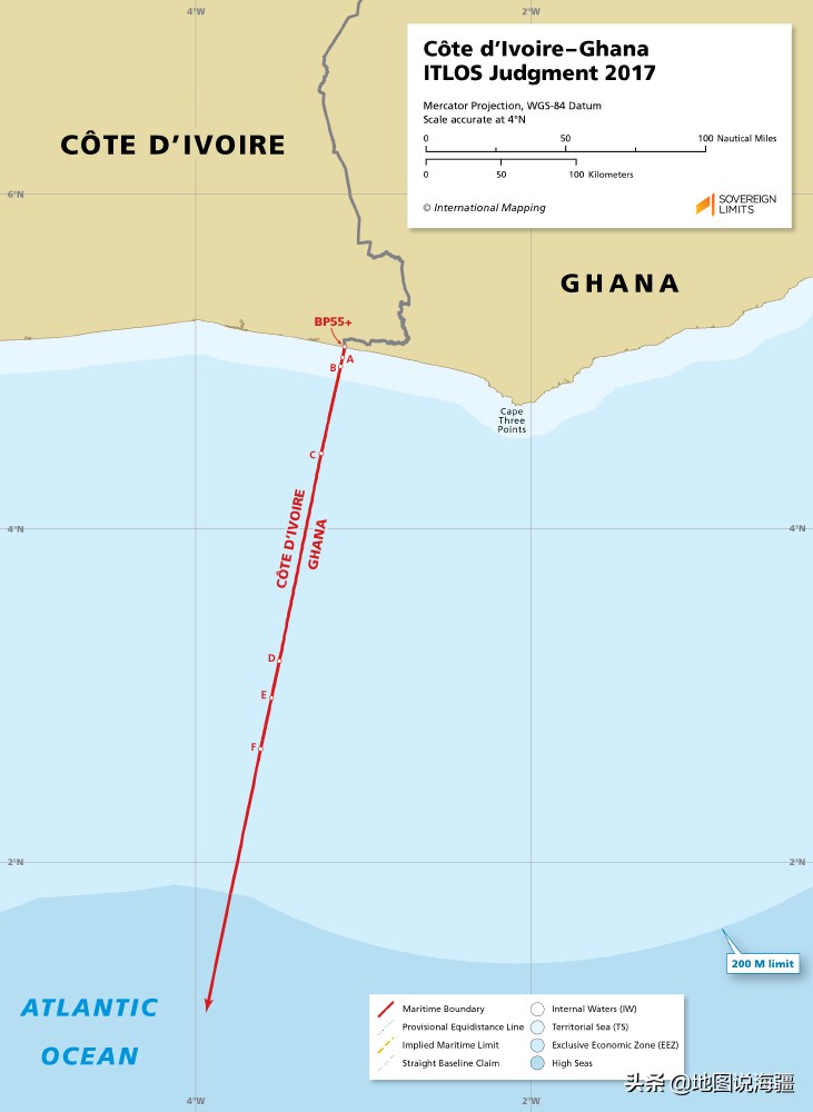 科特迪瓦地图(非洲地区─2017年科特迪瓦与加纳海上边界)