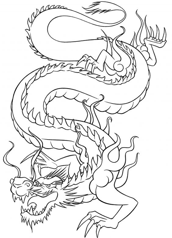 高清龙纹手绘线稿资料,拿去画