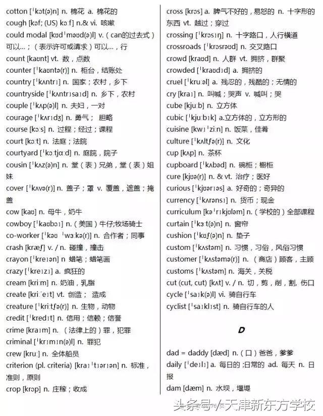 2019高考英语3500个词汇详解（收藏拿回家，慢慢背吧）