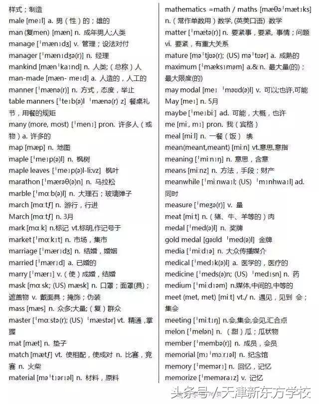 2019高考英语3500个词汇详解（收藏拿回家，慢慢背吧）