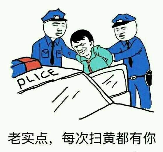 搞笑表情包：又是你小子，五次扫黄你都在场