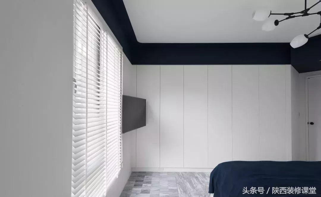 100㎡现代极净，蓝白调