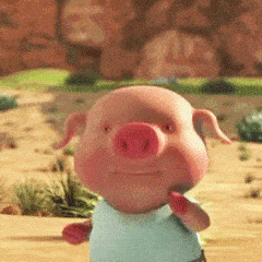 抖音小猪比赛跑步动态表情包