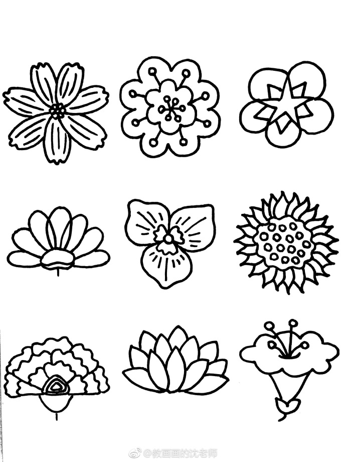 各种花的简笔画和名字_达一风水网