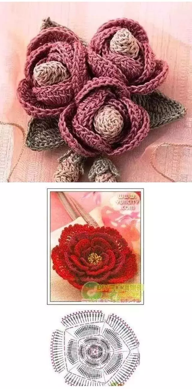 这样钩编立体玫瑰花实在太有才了,简直美上了天,好想学起来