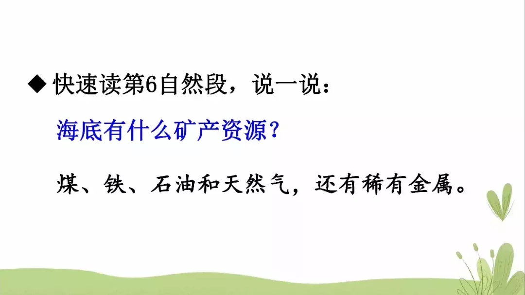 部编语文三年级下册课文23、海底世界