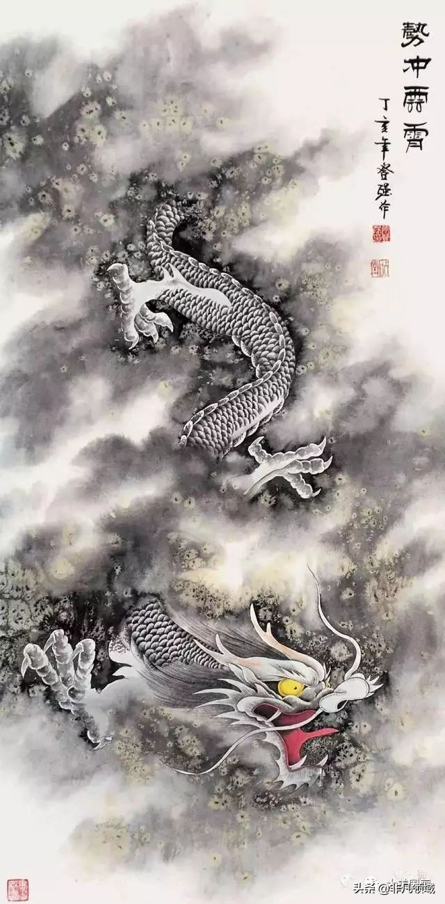 龙的简笔画图文教程中国彩墨龙的画法步骤图片工笔水墨画龙的简笔画教