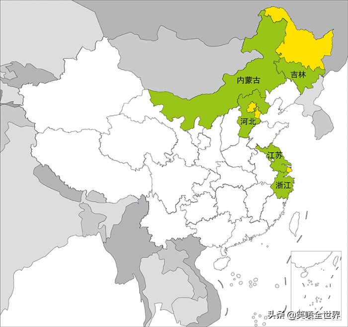 我国各省市“邻居”知多少，首都有2个，最多邻8个