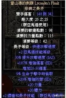 暗黑二各职业专属暗金装备汇总