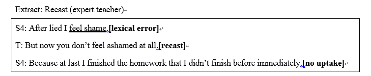 高中英语阅读课经验教师和新手教师纠正反馈语使用的观察和分析