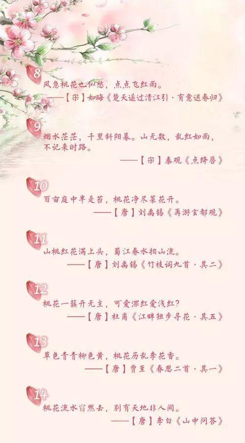 人民日报推荐，关于桃花的60句诗，唱响春的序曲