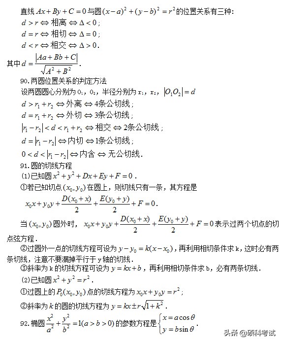 高考数学：所有公式及常用结论汇总，考前复习、高考冲刺必备！