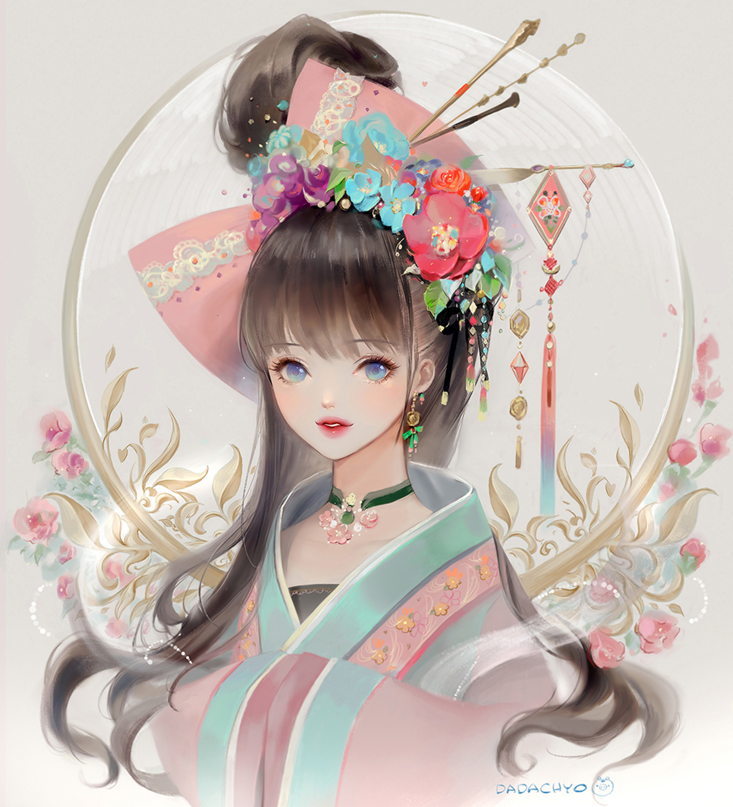通透唯美的二次元美女，仙气扑面而来，充满梦幻华丽的马卡龙色彩