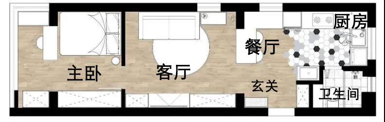 40㎡小宅设计，巧用「L型吧台」，实现多功能空间，值得借鉴