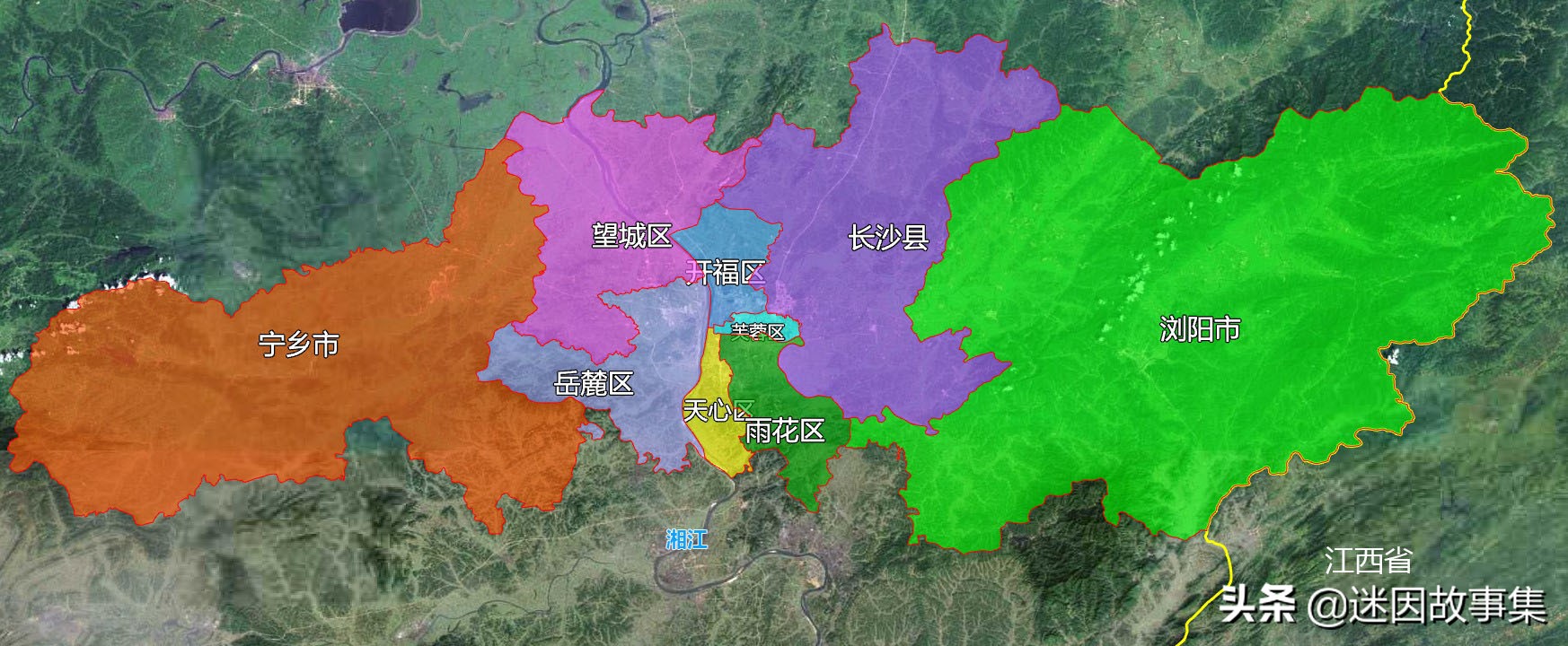 11张地形图,快速了解湖南省长沙市的9个市辖区县市