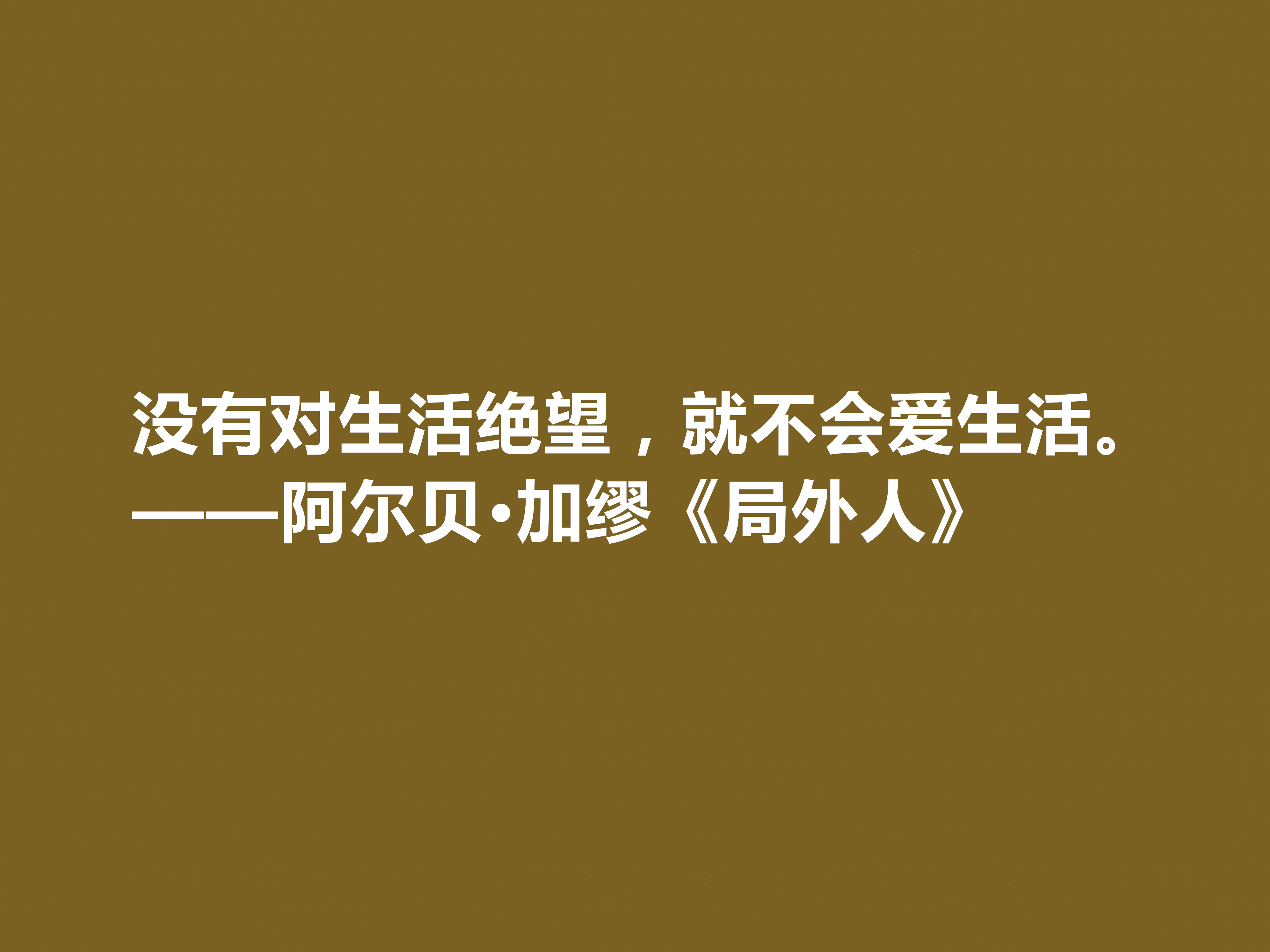 加缪最伟大的作品《局外人》中的十句格言，包含着深刻的人生哲学观。