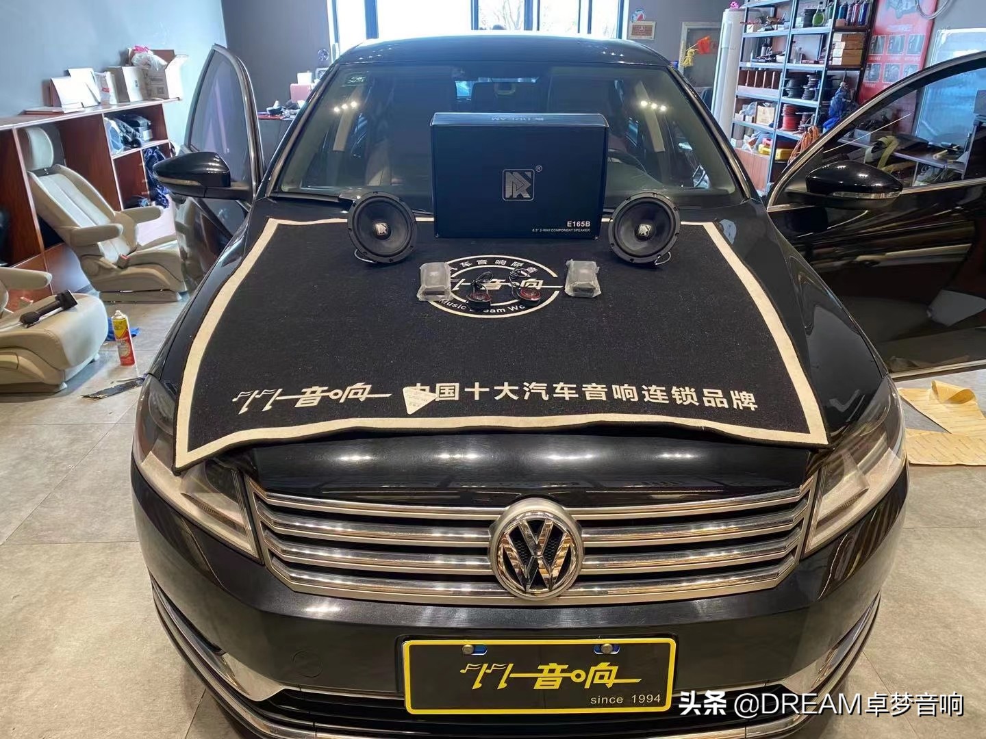 济南77迈腾B7汽车音响改装卓梦E165B两分频 入门级改装