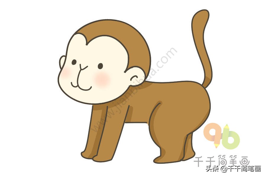 10种可爱的小猴子简笔画合集,分分钟被萌翻,一看就会画