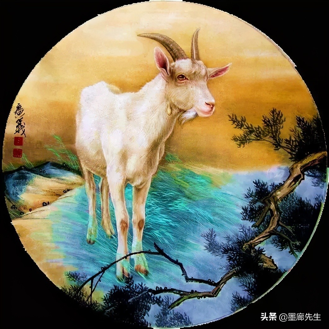 不具名画家画"羊"美图范曾《羊》梅若《羊》韩美林《吉羊图》戈湘岚