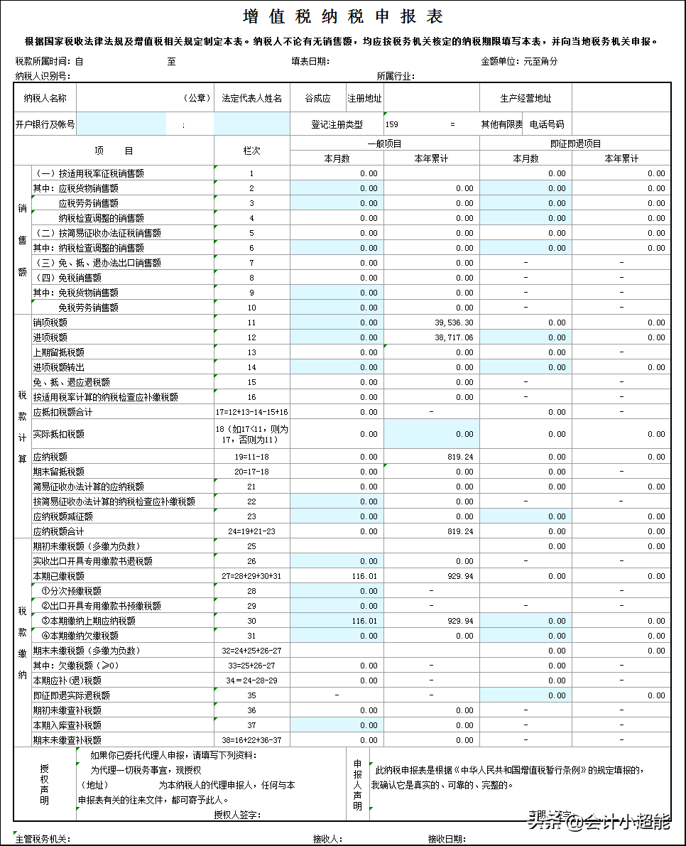 抄报税问题搞不定？别怕：一文总结全套申报表填报说明+申报流程